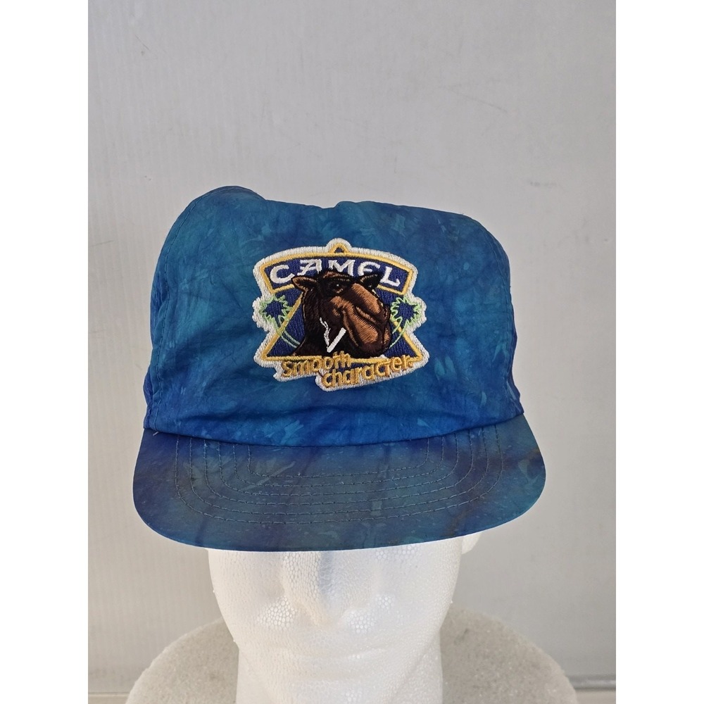 VINTAGE Camel Hat Cap Snap Back Blue Joe Camel Cigarette Baseball Mens 90s